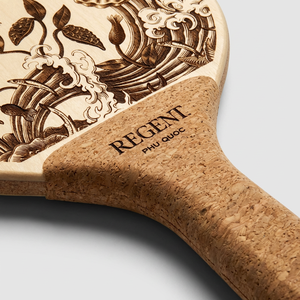 Set di Racchette da Spiaggia in Legno di Pioppo con Logo Personalizzato |   Manico in Sughero Ultra-Leggero FSC Sostenibile ed Ecologico, Regalo per Eventi e Sport all'Aperto - Product Image 2