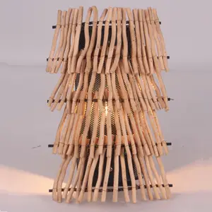 Venda quente luzes de parede do rattan Warmer Light Wax Warmer Wooden sconce