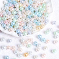 Manik-manik Mutiara Imitasi Austria Putih 4mm-12MM, Mutiara Kaca Bulat Lepas dengan Lubang untuk DIY Kalung Gelang