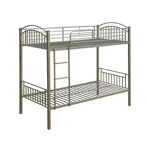 Tempat Tidur Susun Pembelian Tunggal Stainless Steel dengan Slide Anak-anak Tempat Tidur dan Kasur Anak Gadis Modern dengan Harga Murah Asrama Double Twin