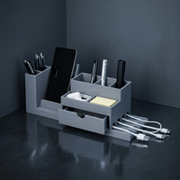 Organisateur de bureau modulaire imprimé en 3D FDM en PLA, porte-stylos multi-compartiments, support de téléphone, bureau à domicile, OEM personnalisé