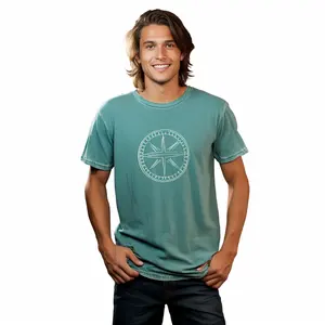 High quality Custom cotton graphic pigment dye 0-neck men's t-shirts