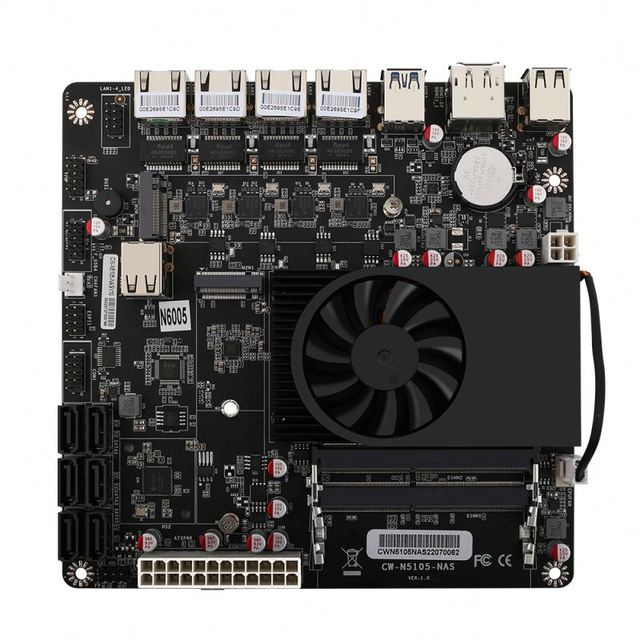 Wholesale Price NAS Motherboard N6005 4x InteI I226-V 2.5G Nics 2*M.2 NVMe SATA3.0 2*DDR4 HDMI2.0 Mini ITX 17x17CM Soft Rout