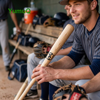 Bâton de baseball en bois composite YumuQ personnalisé avec corps en érable et noyau en peuplier, pour entraînement au frappeur et au lanceur (fungo)