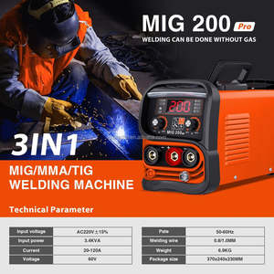 Máquina de soldar MIG/MAG inversora 3 en 1 con inversor IGBT, modelo MIG200 - Product Image 5
