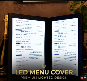 <span class=keywords><strong>Couverture</strong></span> de menu LED lumineuse A4 rechargeable, livre de menu de restaurant 8,5x11 pouces, logo personnalisé - Product Image 3