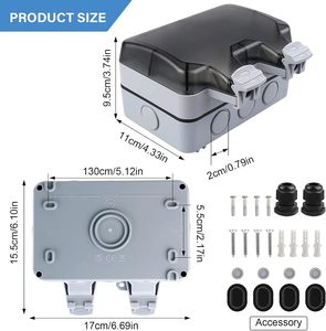 Tomada Exterior Dupla Tomada À Prova D' Água Tomada De Parede Tomadas Elétricas IP66 13Amp 2 Gang Switched <span class=keywords><strong>Socket</strong></span> Cover - Product Image 3