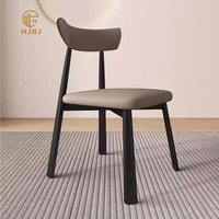 Chaise de salle à manger en bois massif de style nordique moderne, avec dossier amovible et revêtement en cuir, pour la maison, l'hôtel, le bureau, le bar, la cuisine