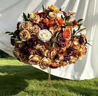 Boule de fleurs artificielle en soie colorée réaliste de 80/70/60/50/40/30 cm pour centre de table décoratif, Fête des Mères, Noël