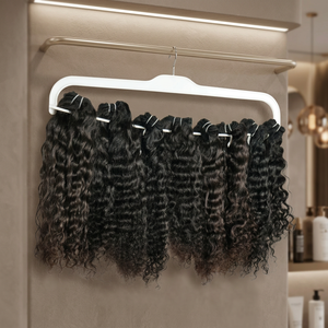 100% Natural Quality chemical processing None Styles Curly Indian Raw Bundles Wholesale <b>Cheap</b> Double Drawn Human Hair <b>Extensions</b> - Product Image 1