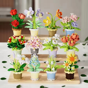 Nouveaux blocs <span class=keywords><strong>nano</strong></span>, rose, tournesol, plante, fleur, mini briques, blocs de construction de dessins animés, ensembles de jouets, jouets pour enfants - Product Image 2