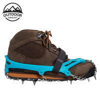 Lot de 14 pinces à pointes de glace antidérapantes, pour chaussures et bottes de randonnée, en acier inoxydable, version améliorée