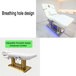 Table de massage chauffante de luxe <span class=keywords><strong>pour</strong></span> esthéticienne, lit professionnel <span class=keywords><strong>pour</strong></span> salon de SPA, table de massage électrique inclinable - Product Image 4