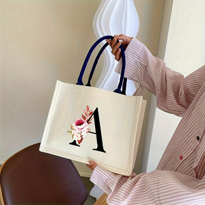 Sac fourre-tout promotionnel en toile de coton laminée de qualité avec broderie de logo personnalisé - Product Image 4