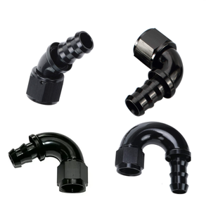 Nhôm Đen Đỏ/Xanh 45/90/180 Độ Đầy Đủ Dòng Chảy-6an 6-8an 8 -10 Một 10 Đẩy Khóa Hose End Phù Hợp Adapter - Product Image 3