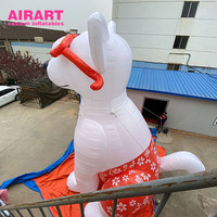 Animaux gonflables ornés de lunettes, figurines de chiens gonflables de dessin animé pour la décoration extérieure