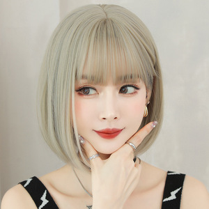 Ainizi วิกผมสั้นแฟชั่นบ๊อบสำหรับผู้หญิง,วิกผมสังเคราะห์สไตล์<span class=keywords><strong>เกาหลี</strong></span>น่ารักขนาด31ซม. - Product Image 2