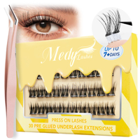 Cils individuels faits à la main en grappe, cils naturels à boucles lâches, durables, haute résistance, en matériau PBT, faux cils cadeau