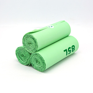 Eco-friendly 13 galloni 20 Micron di colore verde compostabile biodegradabile seggiolino per auto sacco della <span class=keywords><strong>spazzatura</strong></span> di plastica nera sacchetto della <span class=keywords><strong>spazzatura</strong></span> su rotolo - Product Image 3