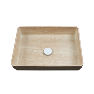 Verniciatura in legno lavello da bagno 304 in acciaio inox Semi-incassato in grano lavandino lavabo per Hotel e casa - Product Image 2