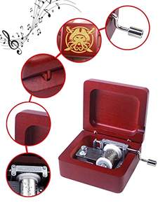 Boîte à musique <span class=keywords><strong>classique</strong></span> en bois à manivelle, sculptée, avec <span class=keywords><strong>chanson</strong></span>, durée sonore <span class=keywords><strong>de</strong></span> 120 secondes - Cadeaux <span class=keywords><strong>de</strong></span> Noël, d'anniversaire, <span class=keywords><strong>de</strong></span> la Saint-Valentin, joue Davy - Product Image 2