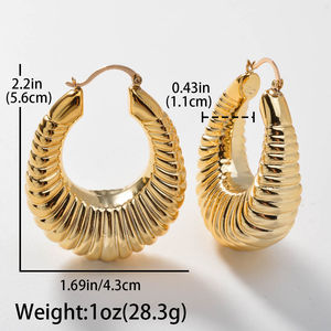 Pendientes de Aro Chapados en Oro de 18k, Estilo Bohemia, Exagerados, para Mujer - Product Image 6