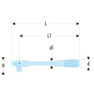 Facom-แถบบานพับ R.140A 1/4 ''พร้อมที่จับ-EAN 3148516618887ซ็อกเก็ตประแจอุปกรณ์1/4" - Product Image 2
