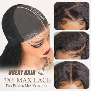 วิกผมแท้แบบไม่ต้องใช้กาว 7x6  ถอนขนแล้ว ตัดแต่งทรงแล้ว ความหนาแน่น 250% <span class=keywords><strong>ผม</strong></span>หยิกตรง วิกผมลูกไม้ด้านหน้า วิกผมปิดหน้าผาก สำหรับผู้หญิง - Product Image 2