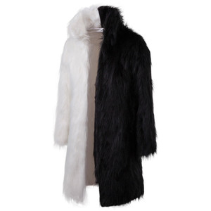 2020 inverno Punk Rock Con Cappuccio Giacca Lunga <span class=keywords><strong>Nero</strong></span> Bianco Patchwork di Pelliccia Del Faux Cappotto Degli Uomini Cappotto - Product Image 2