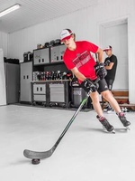 Planche d'entraînement de hockey sur glace simulée pour patinoires domestiques, compatible avec les patins à glace, les blocs de glace, la manipulation des rondelles et le tapis d'entraînement au tir