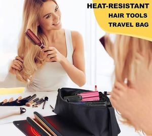 Bolsa de viaje resistente al calor para rizadores y planchas de pelo, con gancho para colgar, muestra gratuita. - Product Image 5
