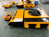 Chariot de manutention électrique rotatif à 360 degrés certifié CE, alimenté par batterie, pour le transport d'équipements