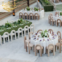 Chaise de salle à manger en velours de luxe en forme de U, chaise rembourrée en tissu taupe pour mariage, banquet, hôtel