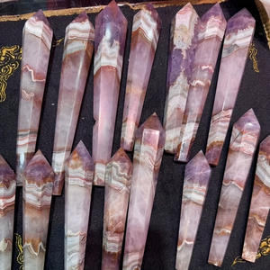 Varita de Ágata Amatista Natural al por Mayor con Soporte, Punta Pulida para Sanación, Decoración del Hogar Feng Shui, Artesanía de Cristal - Product Image 4