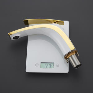 Robinet mélangeur pressurisé transfrontalier tout en cuivre blanc pour lavabo de salle de bain, avec noyau céramique chauffant à eau, pour meuble de comptoir - Product Image 1