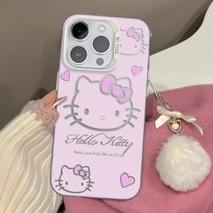 เคสโทรศัพท์ลายเฮลโลคิตตี้สีชมพูน่ารักสำหรับ iPhone 16 15 PRO MAX 14 13 12เคสหลังแข็งสไตล์การ์ตูนมีกล้องขนาดใหญ่ - Product Image 6