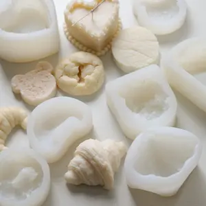 Broodmousse Kaas Koekjes Vorm Zachte Siliconen Mal Simulatie Gebak Dessert Aromatherapie Voedsel Kaarsvorm