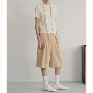 خفيفة الوزن قماش تنفس مرونة الخصر فضفاضة تناسب الطيات السراويل الصيف Jorts عارضة بسيطة اليومية ارتداء أستراليا مواتية - Product Image 6