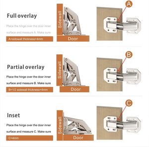 Filta Self Closing <strong>90</strong> <strong>Degree</strong> <strong>Hinge</strong> for Kitchen Cabinet Surface Mount Hidden Spring <strong>Hinge</strong> 9731 - Product Image 5