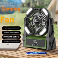 Ventilateur d'extérieur multifonction rechargeable Ventilateur de table USB à piles Ventilateur de camping portable avec lampe à led
