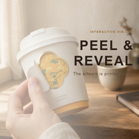 Gobelet à café en papier personnalisé, nouveau style chinois tendance, à double paroi, rotatif, ajouré, avec estampage à chaud doré mat et couvercle
