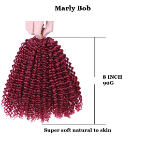 3X Mali Bob Tressage <span class=keywords><strong>Cheveux</strong></span> Jerry Curl Marlybob Crochet Afro Kinky Curl Braids Crochets Extensions de <span class=keywords><strong>Cheveux</strong></span> 8 pouces 3 pack/Set <span class=keywords><strong>pour</strong></span> Femmes - Product Image 3
