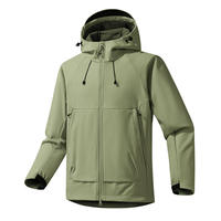 Veste softshell pour homme, imperméable, coupe-vent, doublée de polaire, à capuche, pour la randonnée en plein air, veste de pluie légère, respirante, manteau de montagne