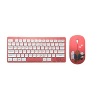 Keyboard dan Mouse Mini Combo 78 Tombol 2.4G Desain Kartun Lucu Multi-Media, Laris Manis dari Pabrik