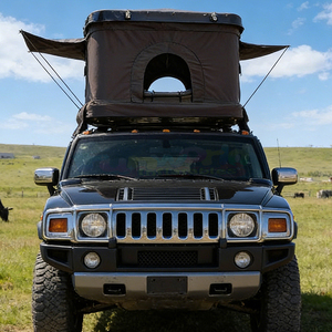 Wholesale Double Layer Nylon Shell Luxury Summer Tent Waterproof Oxford Rooftop Tent Outdoor <b>Car</b> Roof Top Tent With Ladder - Product Image 2