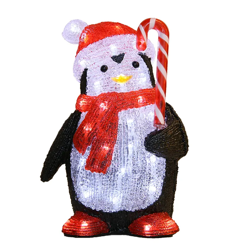 40L white LED light up christmas outdoor penguin decorations for home and garden decoration