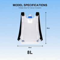 Sac à eau pliable en PE de grande capacité (16 litres) (sac à bandoulière), sac à eau pliable de qualité alimentaire, utilisations multiples