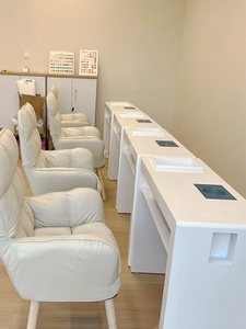 Mesa de Manicura Profesional con Ranura Simple/Doble, Caja de Almacenamiento Integrada y Aspiradora Incorporada, Estilo Japonés Sencillo para Salón de Uñas - Product Image 1