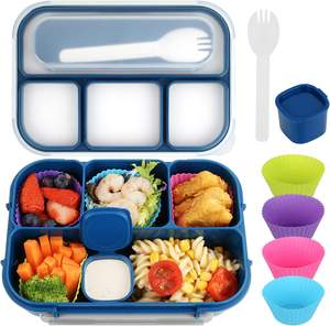 1300ml-4 Compartments Toddler Kids Adults Large Salad Plastic <b>Lunch</b> Bento <b>Box</b> for <b>School</b> - Product Image 1