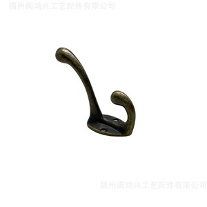 Crochet mural en alliage de zinc Min Hongxing 65x19mm, style vintage bronze antique, pour porte et fixation murale - Product Image 5